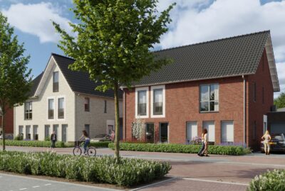 De tweekappers met garage, drie slaapkamers en zolder variëren enigszins qua indeling en uitstraling